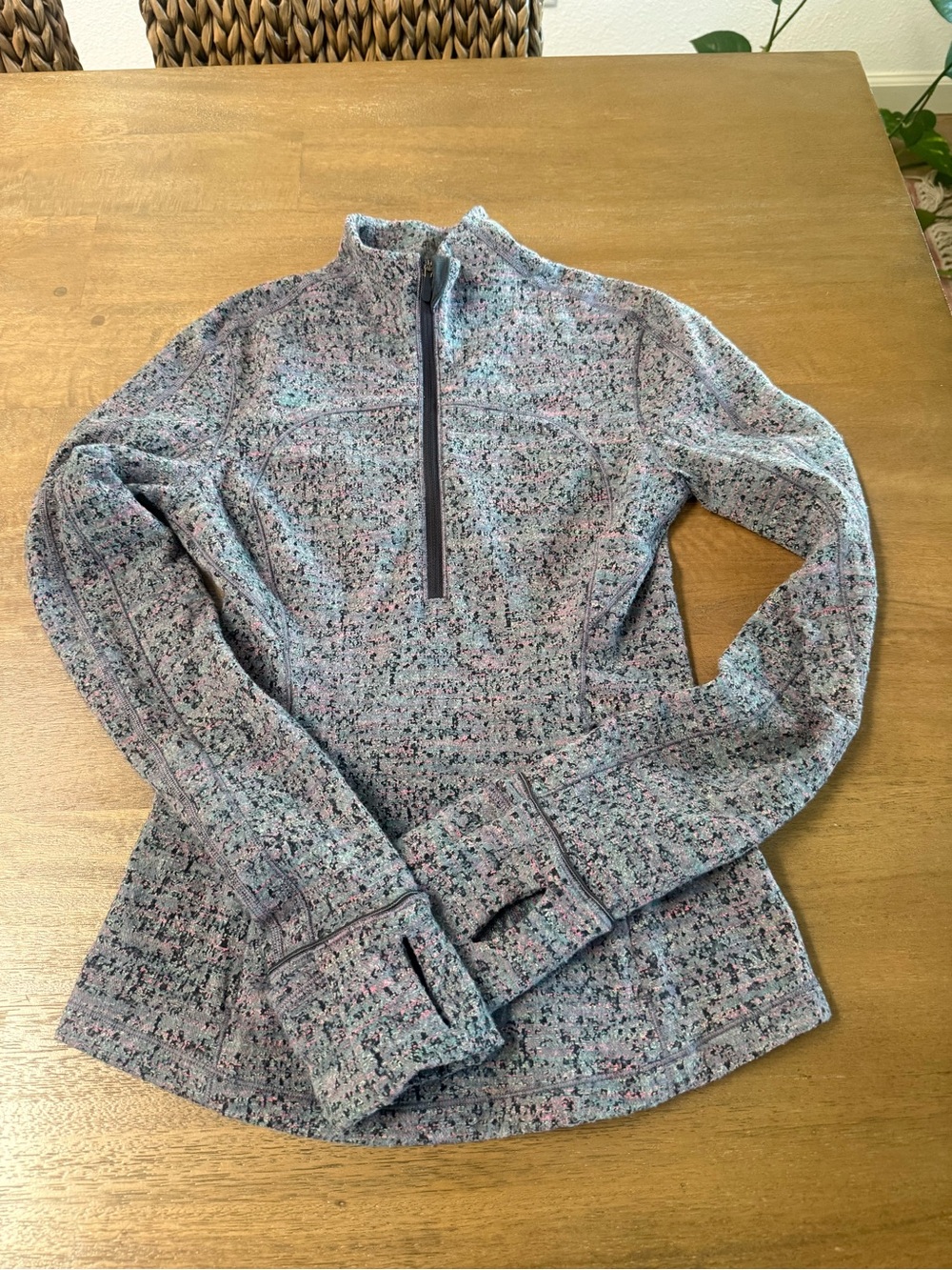 lululemon athletica heathered Pink & Gray Quarter-Zip base layer